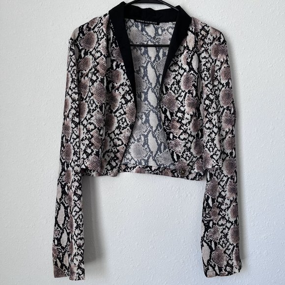 Blazer Cropped Snake Print size L - Picture 1 of 5